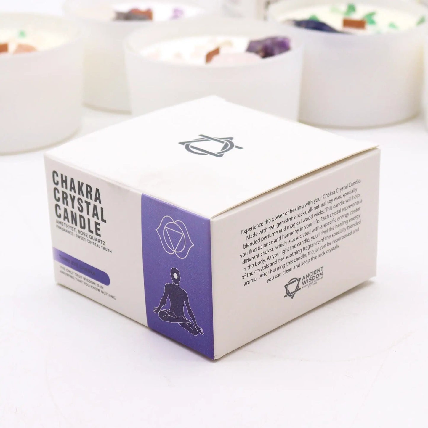 Chakra Crystal Candles - Third Eye Chakra by AW Dropship UK