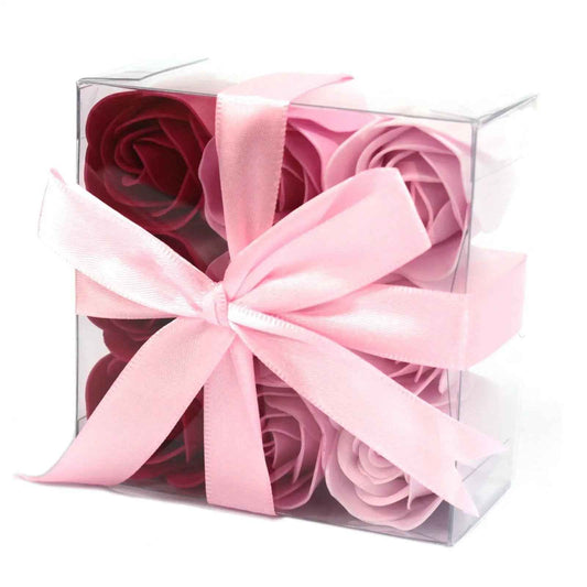 AW Dropship UK Set of 9 Soap Flowers - Pink Roses - Luxury Soap Flowers
