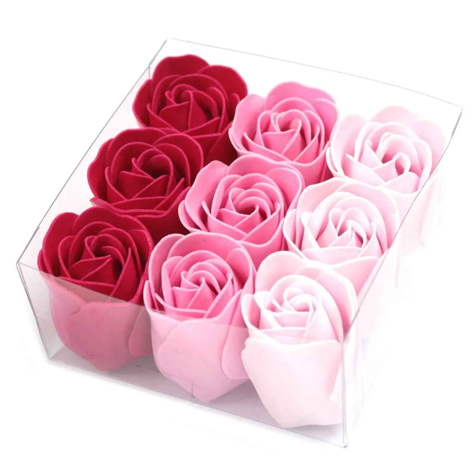 AW Dropship UK Set of 9 Soap Flowers - Pink Roses - Luxury Soap Flowers