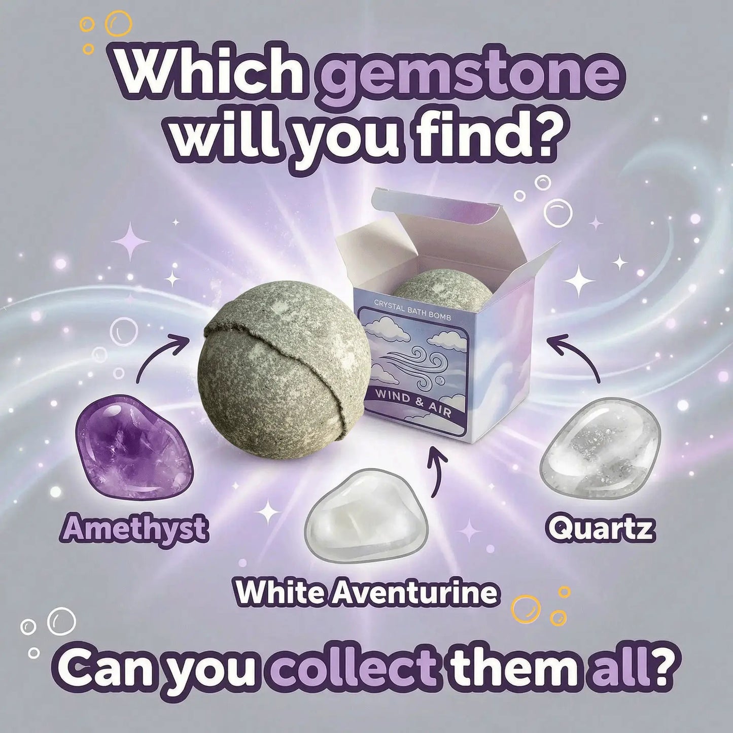 AW Dropship UK Elemental Crystal Bath Bomb - Air - Elemental Crystal Bath Bombs