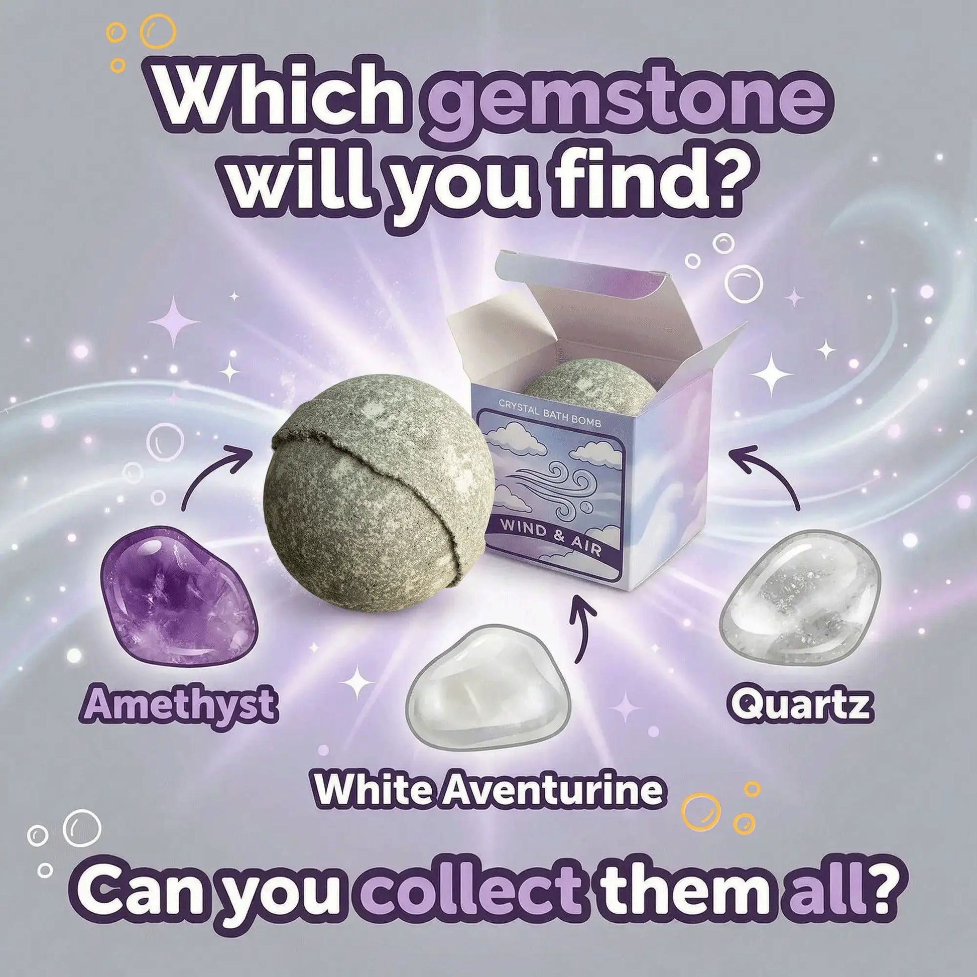 AW Dropship UK Elemental Crystal Bath Bomb - Air - Elemental Crystal Bath Bombs