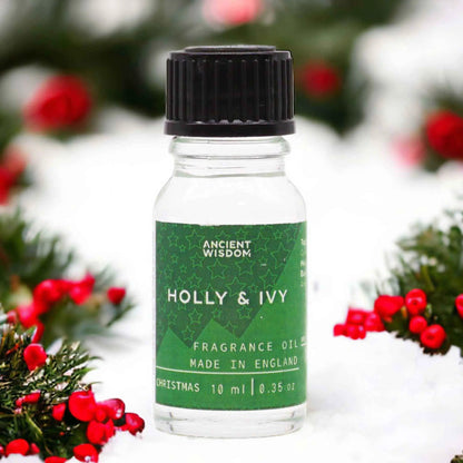 Ancient Wisdom Holly And Ivy Fragrance Oil 10ml Festive Green Cedar Musk - Everyday Bargainz
