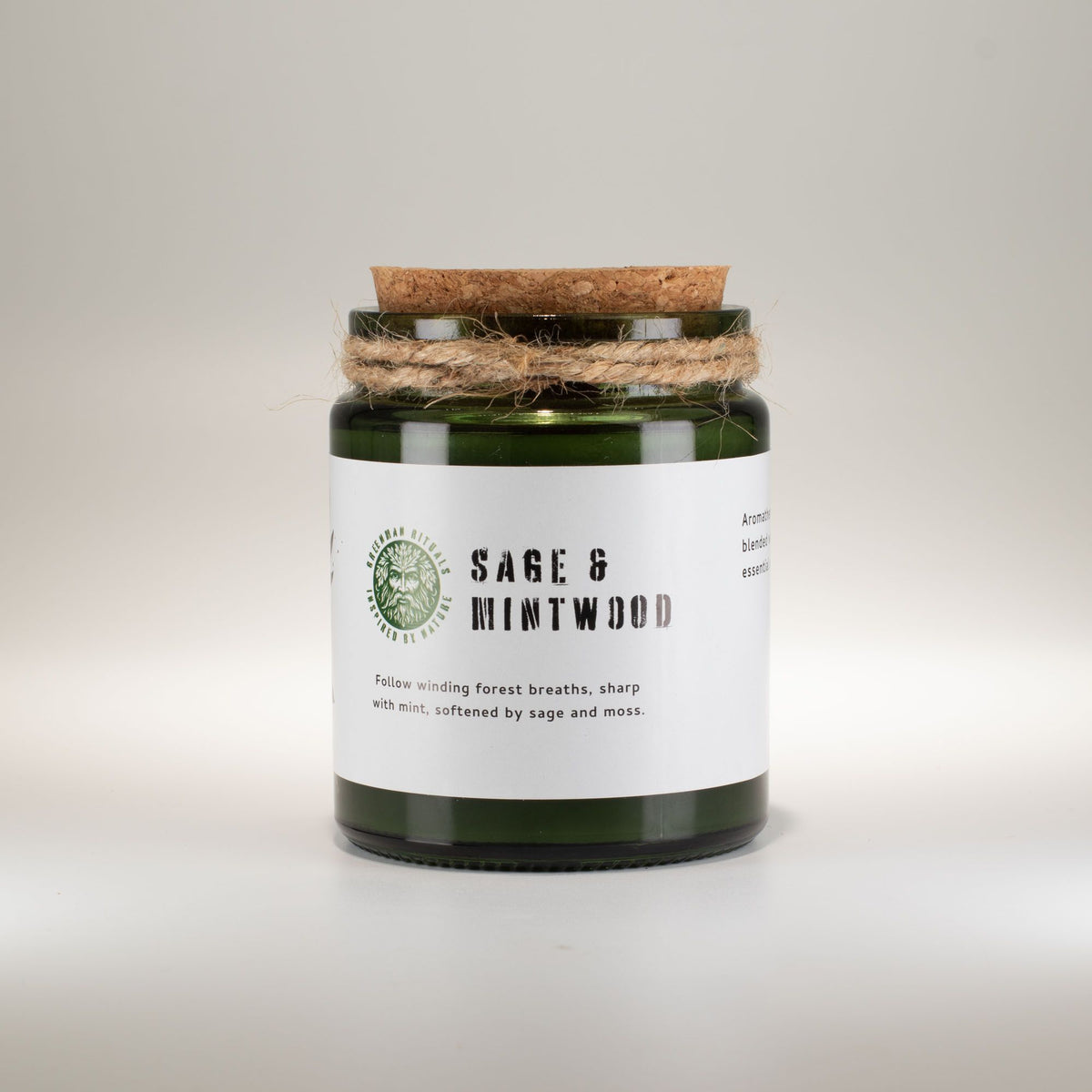 Sage & Mintwood Candle - Grounding Greenman Woodwick Soy Candle