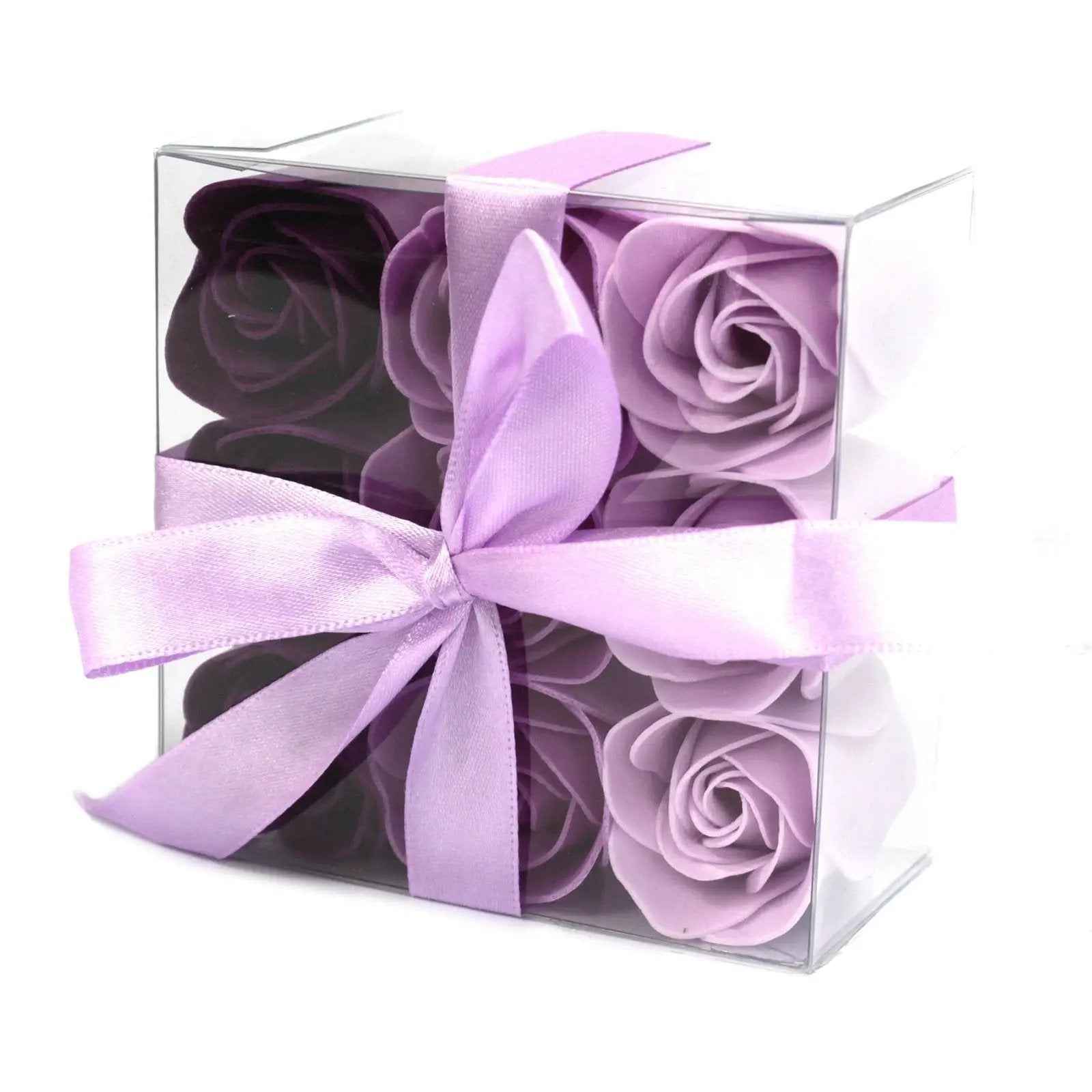 AW Dropship UK Set of 9 Soap Flower - Lavender Roses - Luxury Soap Flowers