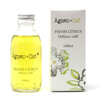 Agnes + Cat Reed Diffuser Refill - Fresh Citrus Scent 150ml for Lasting Fragrance - Everyday Bargainz