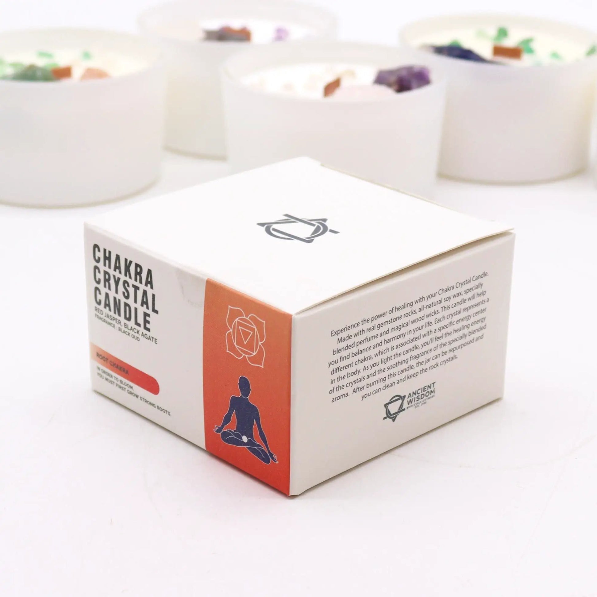 Chakra Crystal Candles - Root Chakra by AW Dropship UK