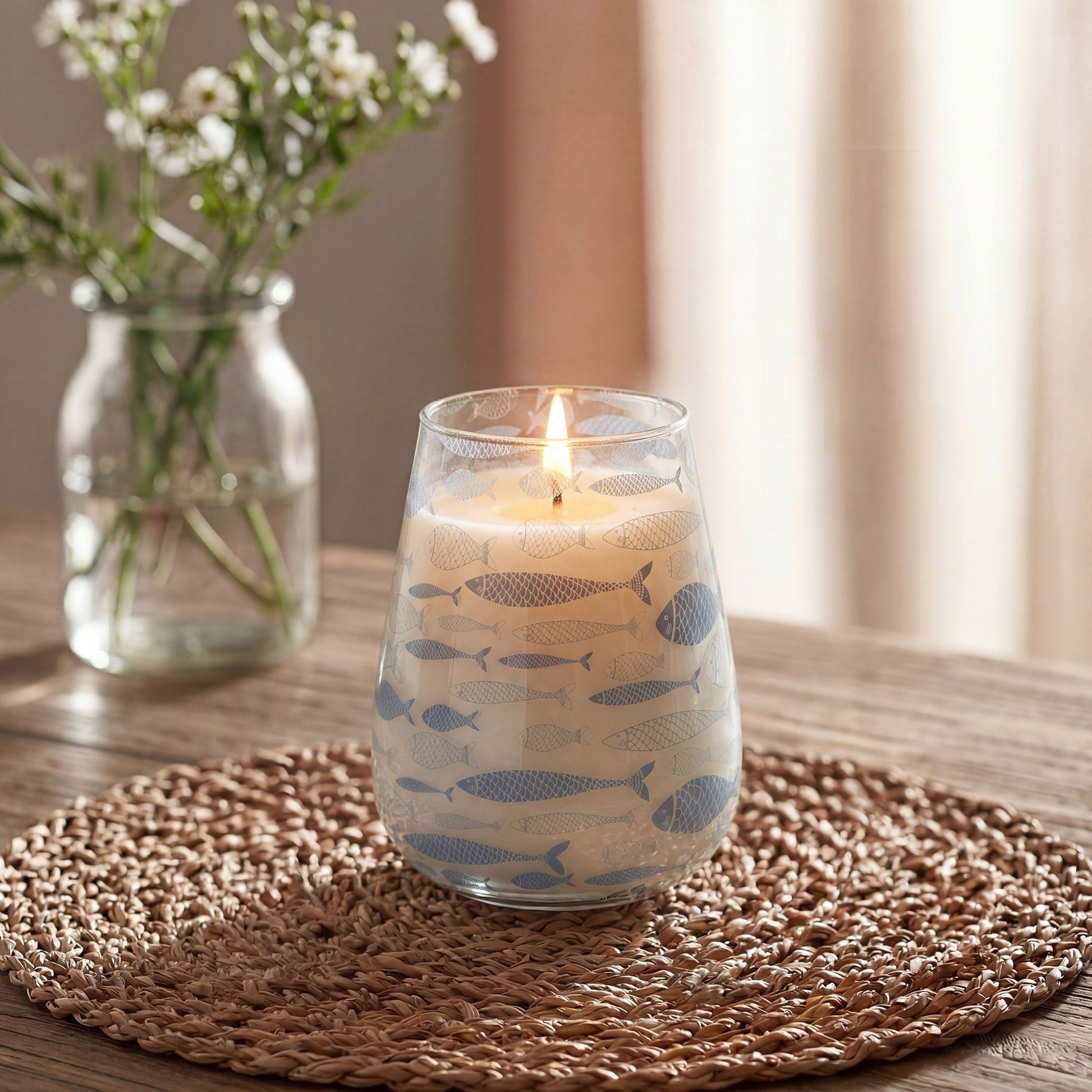 AW Dropship UK Tall Glass Jar Candles - Seabreeze - Glass Jar Candles