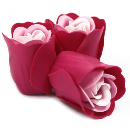 AW Dropship UK Set of 3 Soap Flower Heart Box - Pink Roses - Luxury Soap Flowers