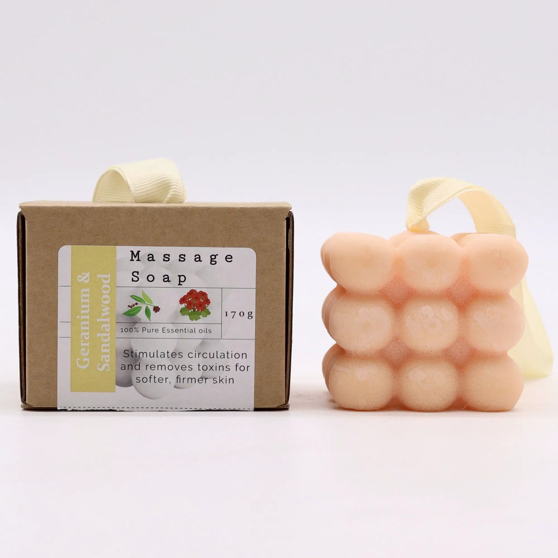 AW Dropship UK Boxed Single Massage Soaps - Geranium & Sandalwood - Boxed Single Massage Soaps