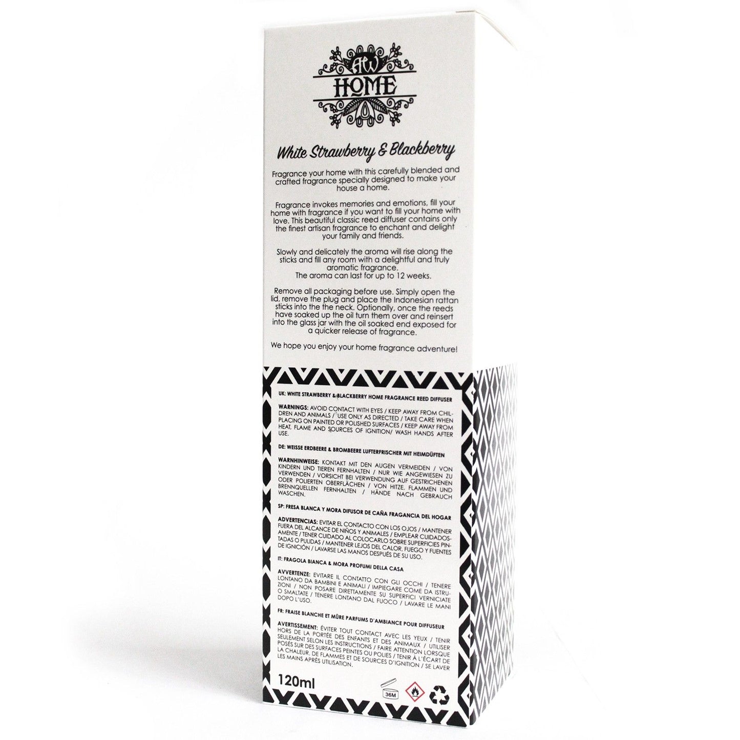 120ml White Strawberry Blackberry Reed Diffuser for Aromatic Bliss