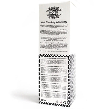 120ml White Strawberry Blackberry Reed Diffuser for Aromatic Bliss - Everyday Bargainz