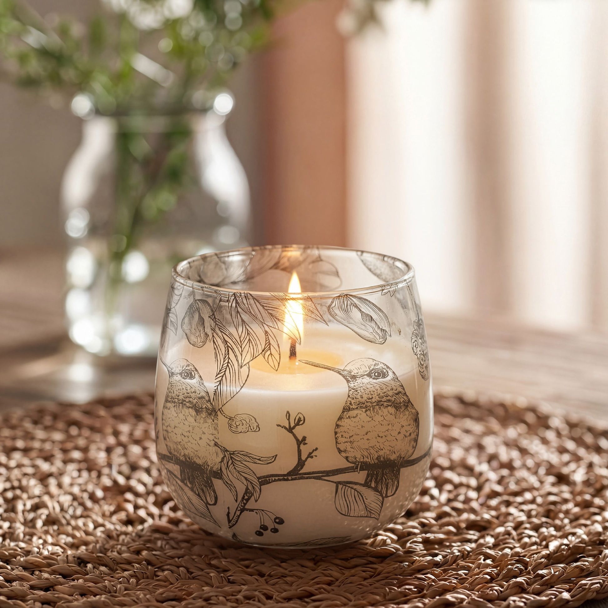 AW Dropship UK Medium Glass Jar Candles - Drawn by Flame - Glass Jar Candles