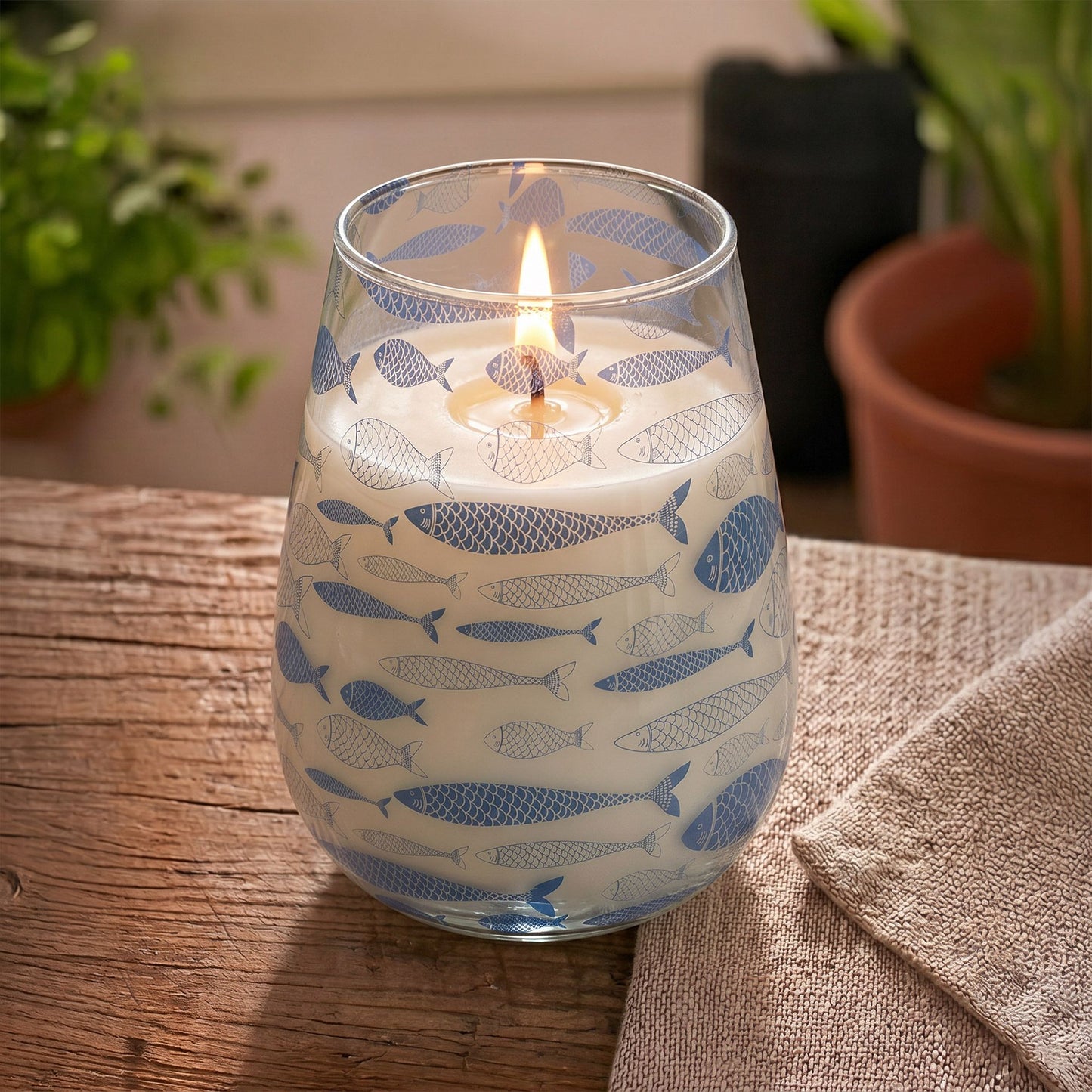 AW Dropship UK Tall Glass Jar Candles - Seabreeze - Glass Jar Candles