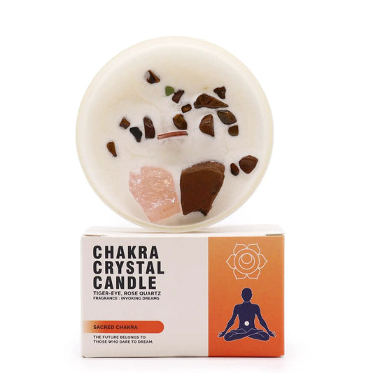 Chakra Crystal Candles - Sacred Chakra by AW Dropship UK