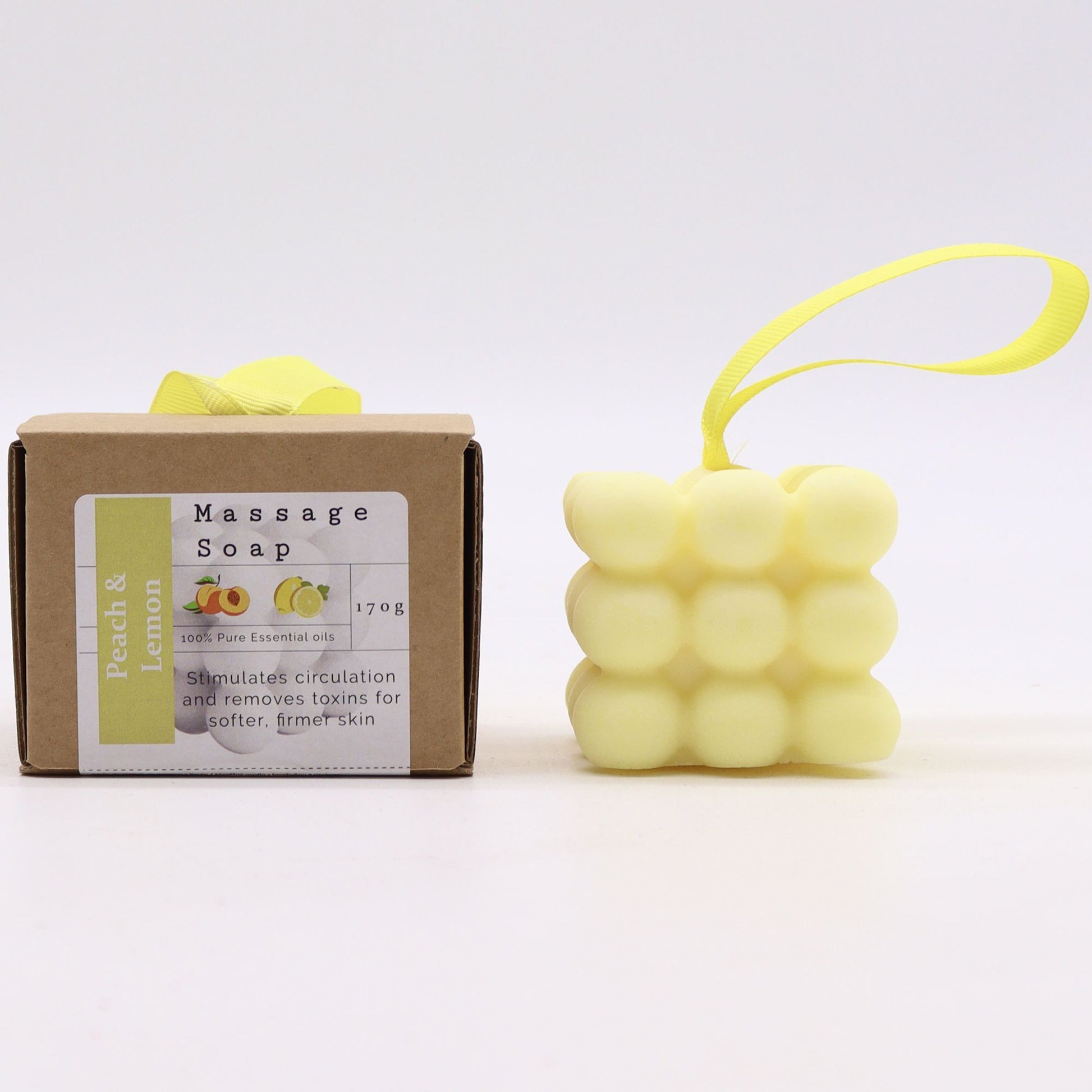 AW Dropship UK Boxed Single Massage Soaps - Peach & Lemon - Boxed Single Massage Soaps