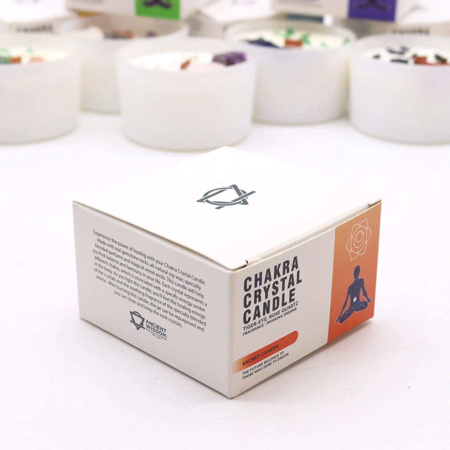 Chakra Crystal Candles - Sacred Chakra by AW Dropship UK