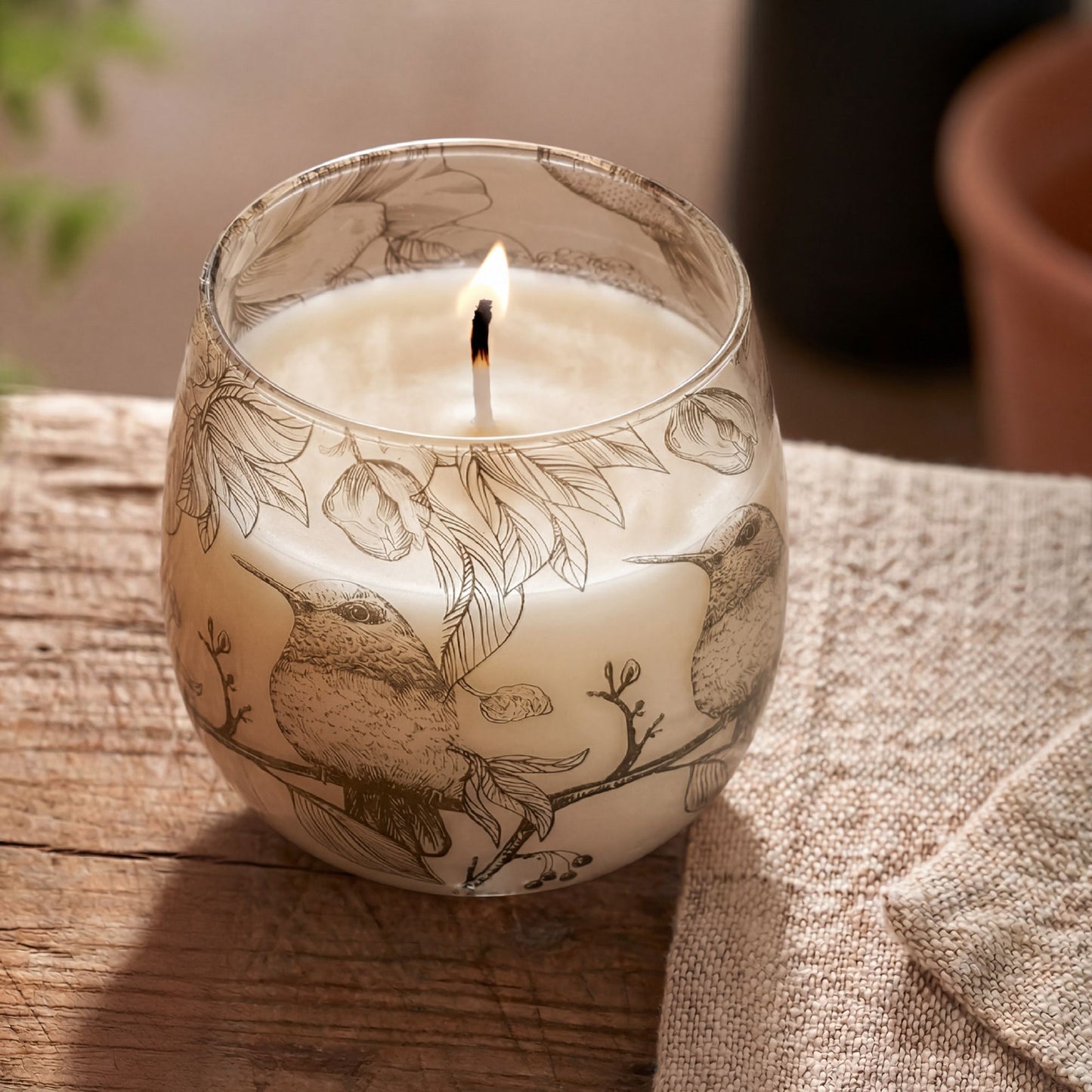 AW Dropship UK Medium Glass Jar Candles - Drawn by Flame - Glass Jar Candles