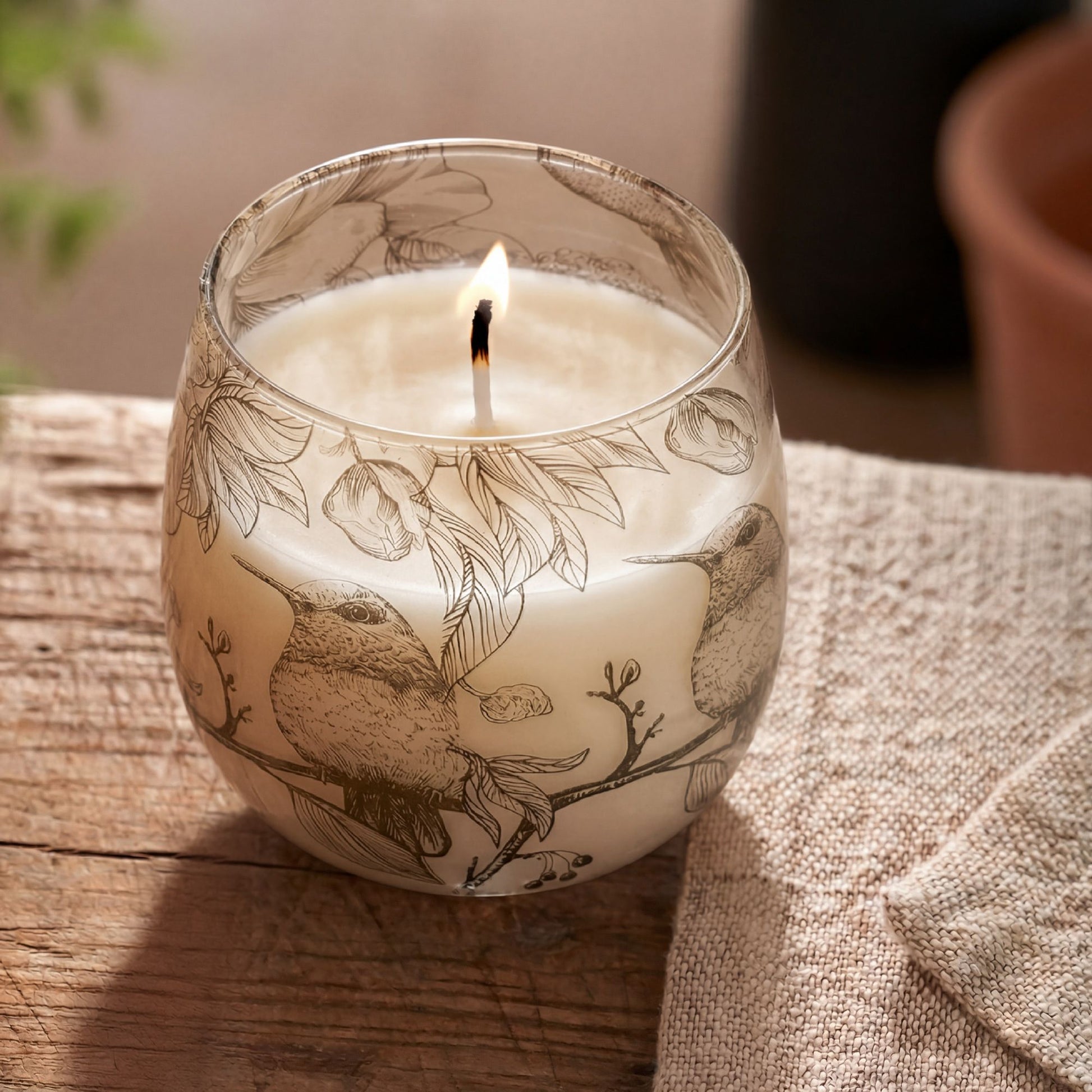 AW Dropship UK Medium Glass Jar Candles - Drawn by Flame - Glass Jar Candles