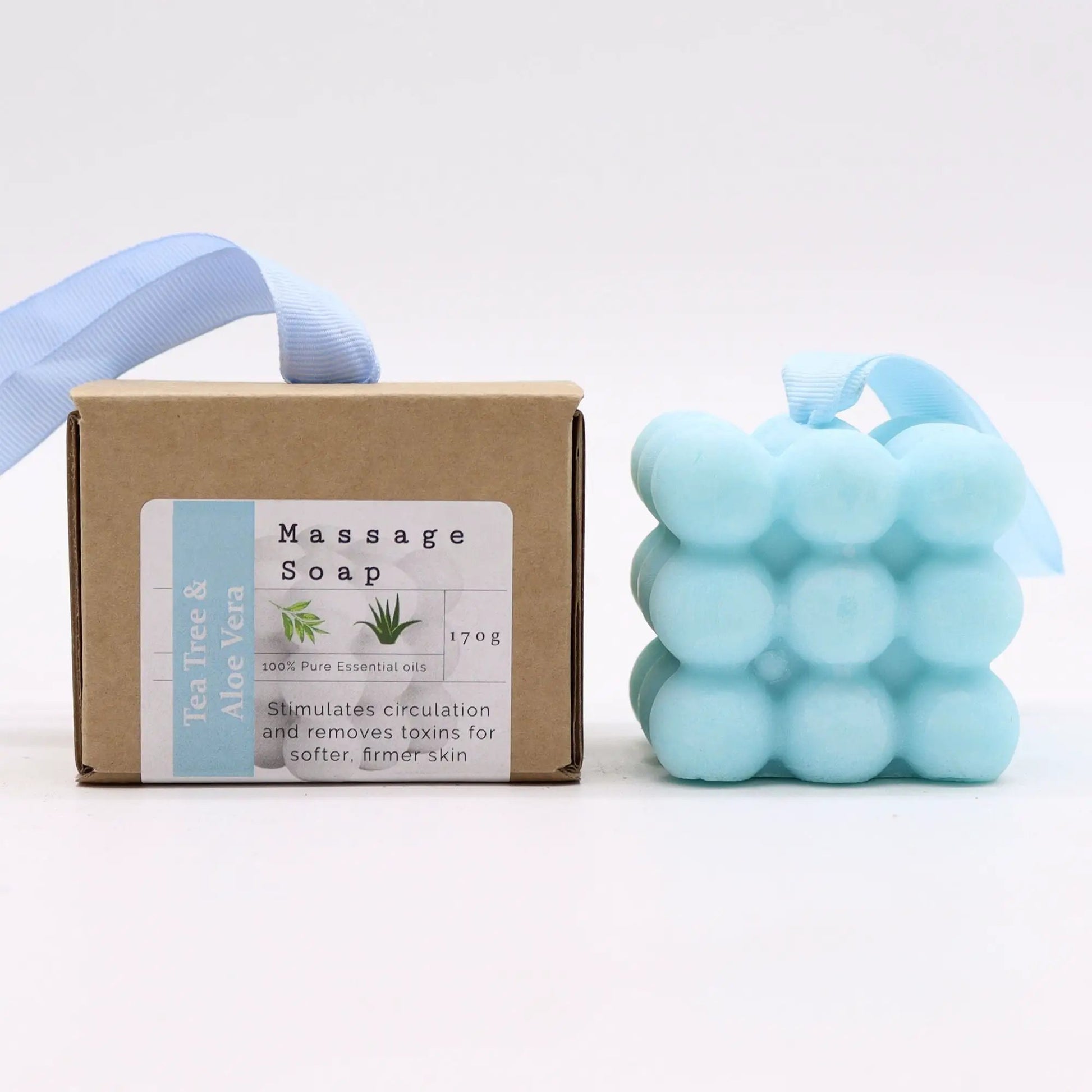 AW Dropship UK Boxed Single Massage Soaps - Tea Tree & Aloe Vera - Boxed Single Massage Soaps
