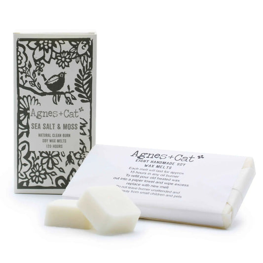 Agnes + Cat Box of 8 Wax Melts - Seasalt + Moss by AW Dropship UK