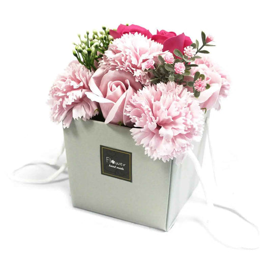 Ancient Wisdom Pink Rose Carnation Soap Flower Bouquet