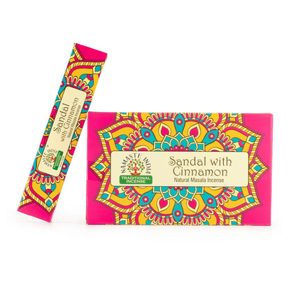AW Dropship UK Namaste Mandala Masala Incense - Sandal with Cinnamon - Natural Namaste Masala Incense Sticks