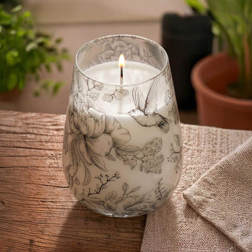 AW Dropship UK Tall Glass Jar Candles - Drawn by Flame - Glass Jar Candles