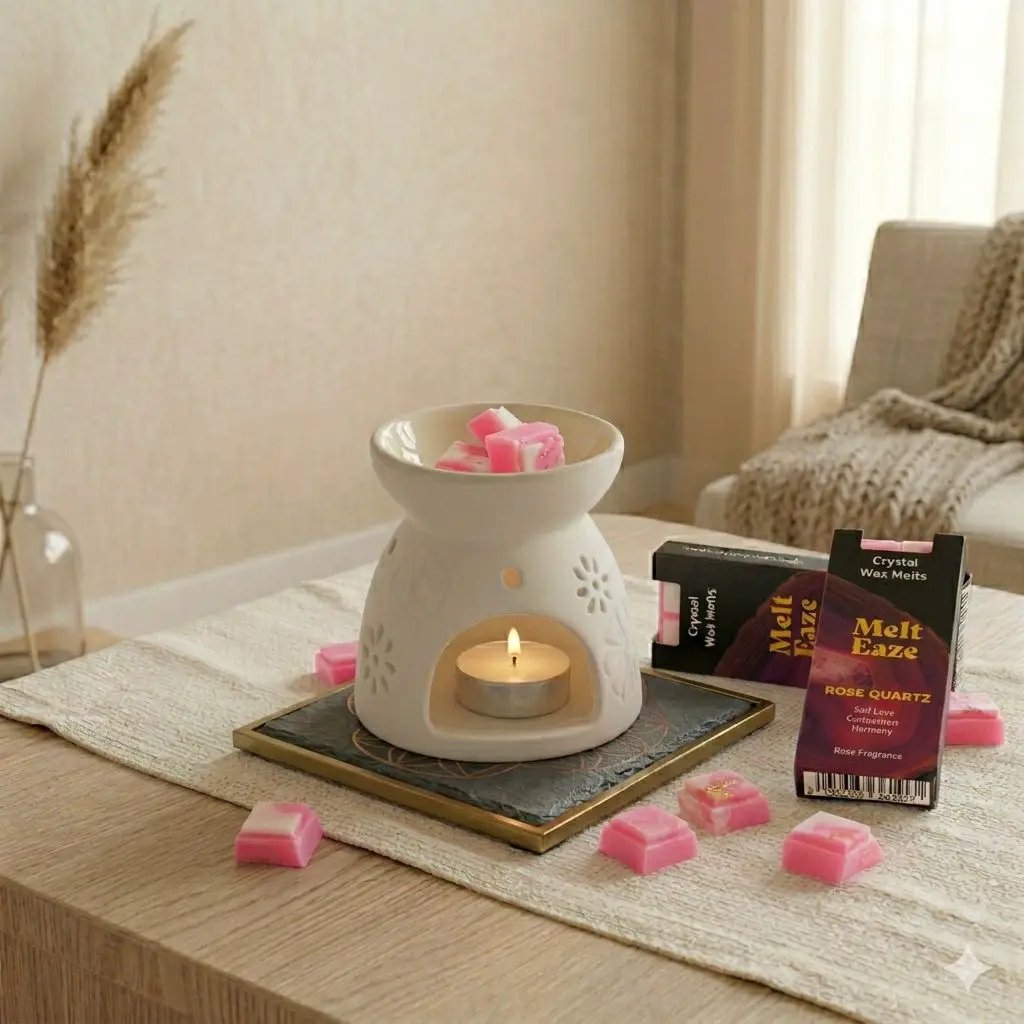 MeltEaze Crystal Wax Melts 50g Rose Quartz Love Rose - Everyday Bargainz