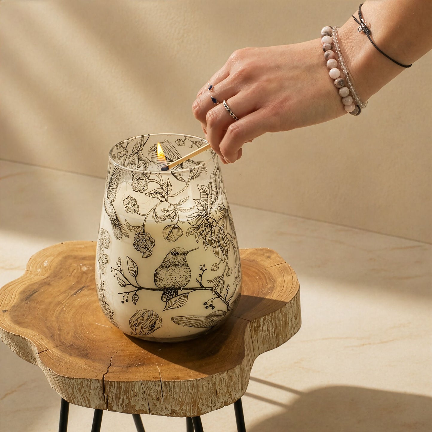AW Dropship UK Tall Glass Jar Candles - Drawn by Flame - Glass Jar Candles