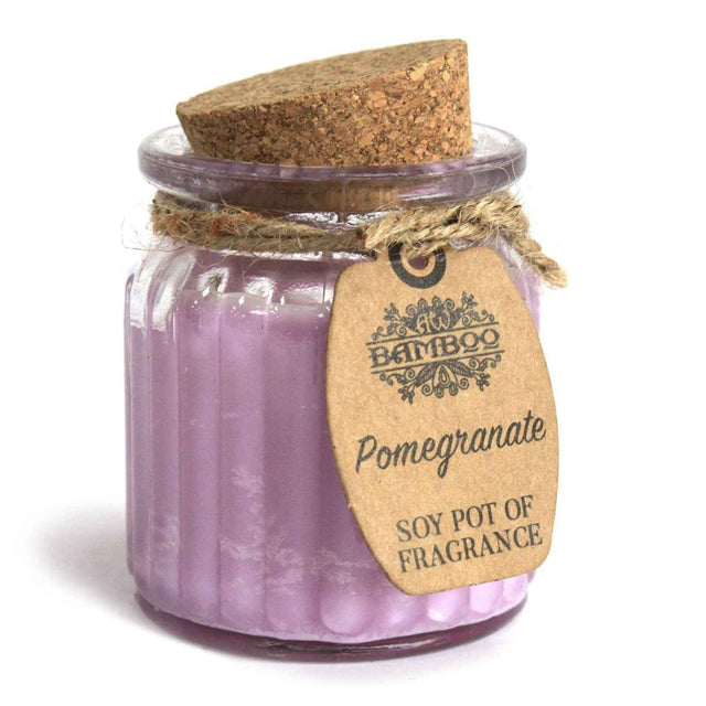 Bamboo Pomegranate Soy Pot of Fragrance Candle - Everyday Bargainz