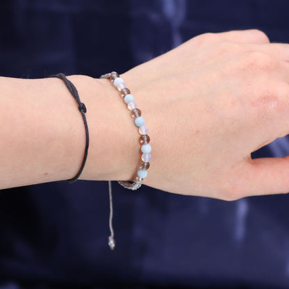 Zodiac Crystal Candle with Gemstone Bracelet - Embrace Your Cancer Energy