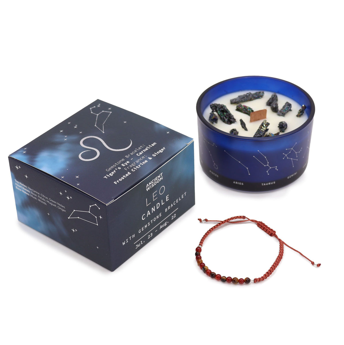 Transform Your Space with the Zodiac Crystal Candle - Leo