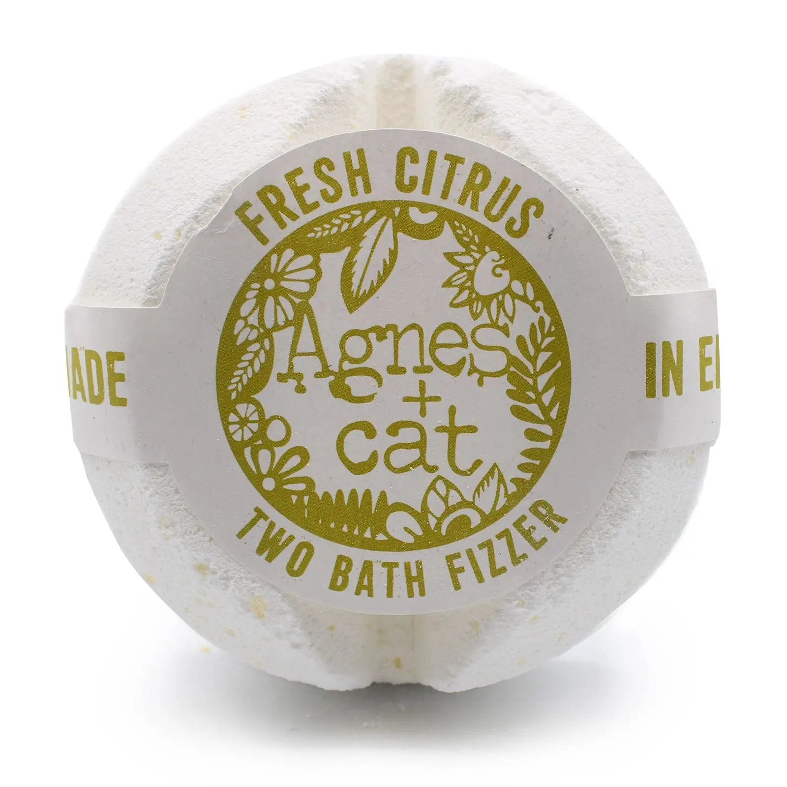 Agnes and Cat Two Bath Fizzers Fresh Citrus UK Handmade - Everyday Bargainz