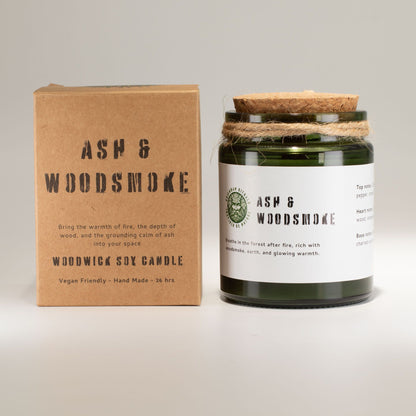 Woodwick Soy Candle Ash & Woodsmoke - Embrace the Cozy Warmth of Nature