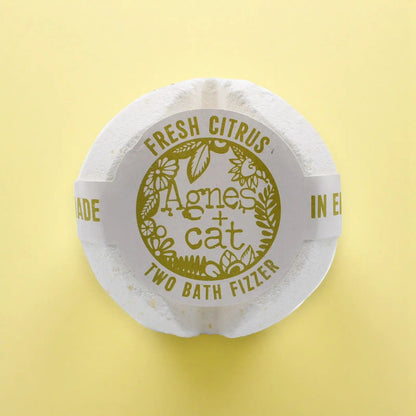 Agnes and Cat Two Bath Fizzers Fresh Citrus UK Handmade - Everyday Bargainz
