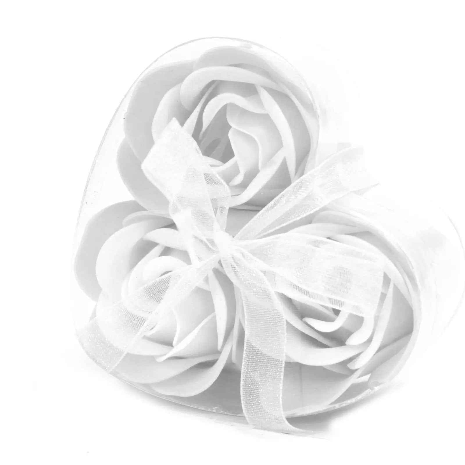 Ancient Wisdom White Heart Box 3 Luxury Soap Flowers