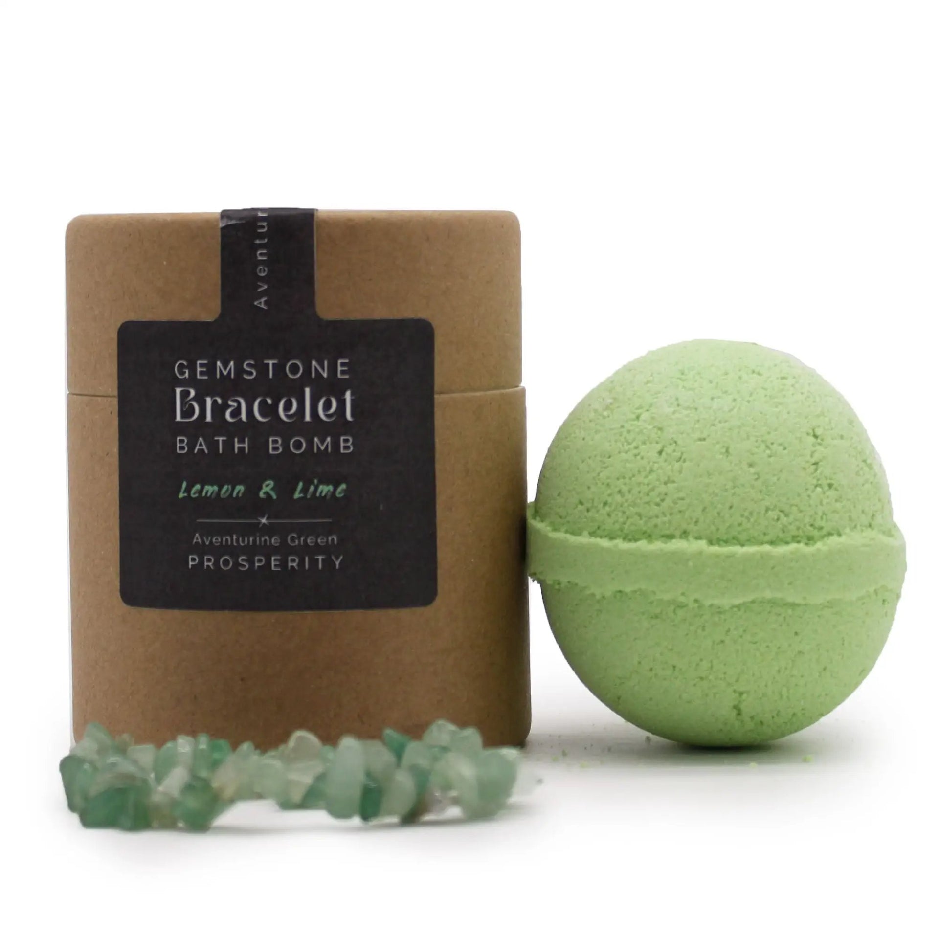 Ancient Wisdom Green Aventurine Gemstone Bracelet Bath Bomb Lemon Lime - Everyday Bargainz