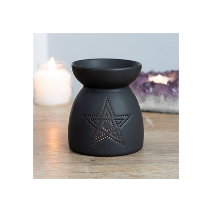 N/A Black Pentagram Cut Out Oil Burner -