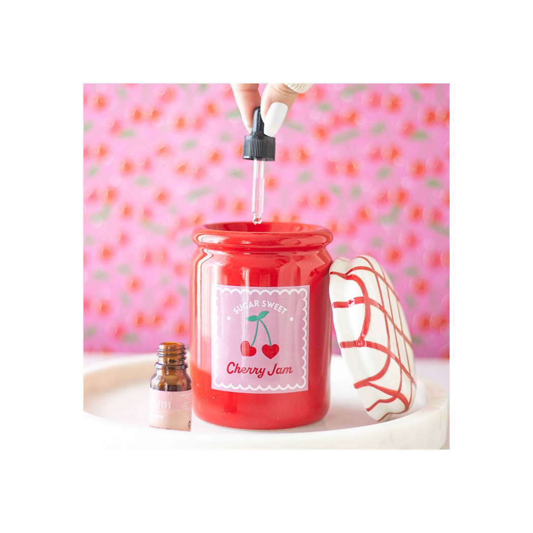 N/A Cherry Jam Jar Oil Burner and Wax Warmer -