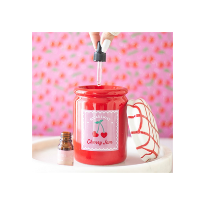 N/A Cherry Jam Jar Oil Burner and Wax Warmer -