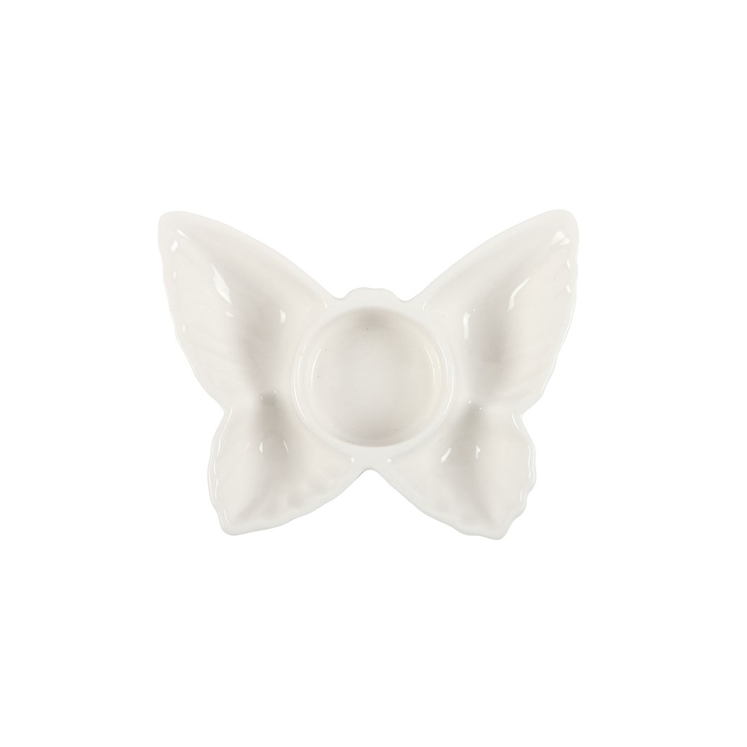 N/A White Butterfly Tealight Candle Holder -