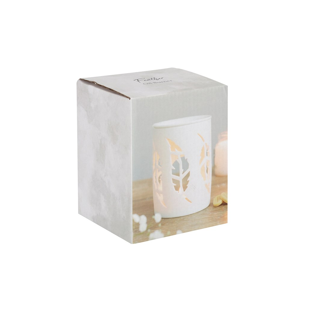 N/A White Feather Cut Out Oil Burner -