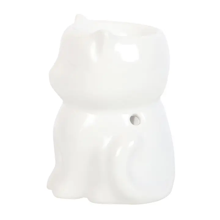 N/A Shiny White Cat Oil Burner -