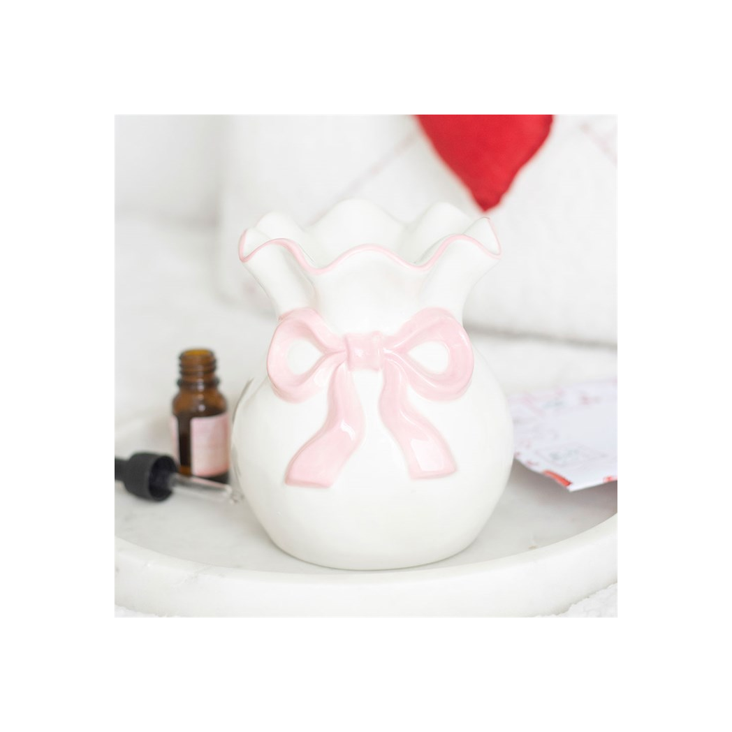 N/A White and Pink Bow Oil Burner -