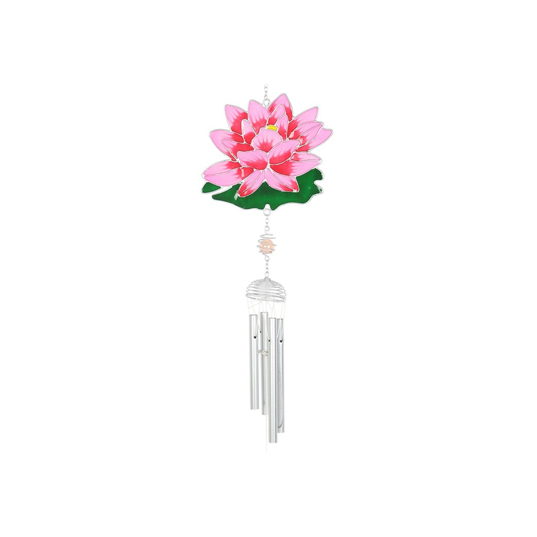 Pink Water Lily Wind Chime for a Peaceful Garden