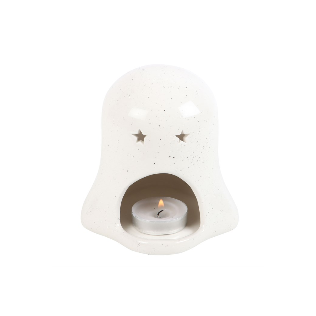 N/A Ghost Shaped Tealight Candle Holder with Pumpkin -
