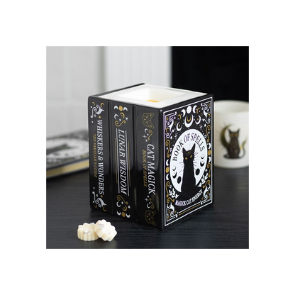 N/A Black Cat Book of Spells Oil Burner and Wax Warmer -