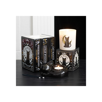 N/A Black Cat Book of Spells Oil Burner and Wax Warmer -