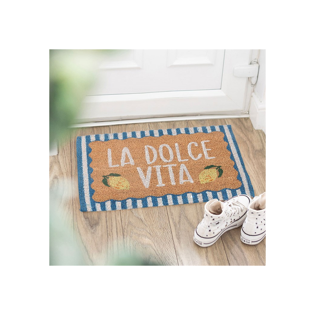 Vibrant Blue Doormat – La Dolce Vita Style for Your Entryway