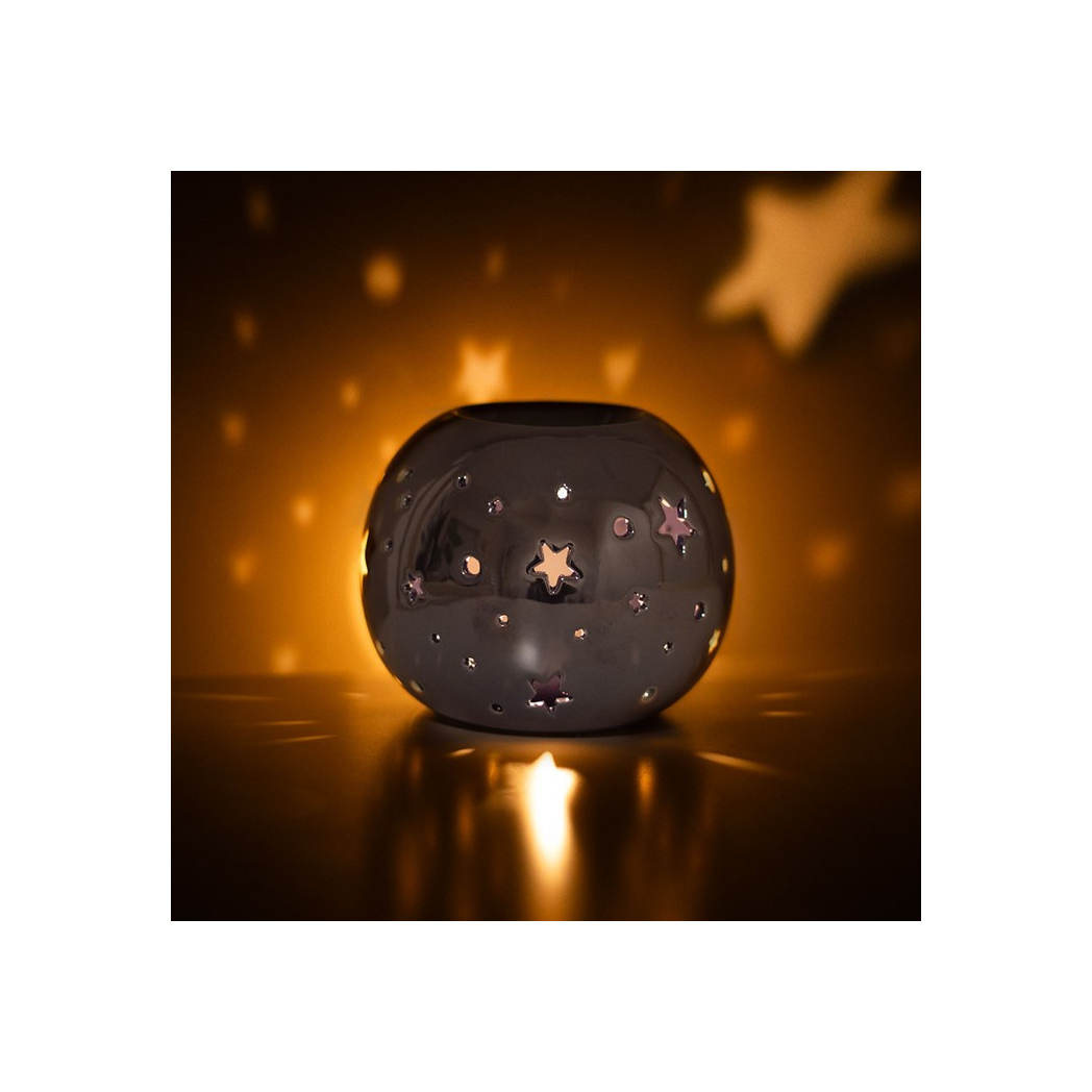 N/A Purple Iridescent Star Oil Burner and Wax Warmer -